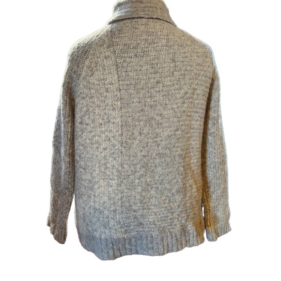 Orvis XL Light Grey Wool-blend cowlneck sweater - Picture 4 of 6